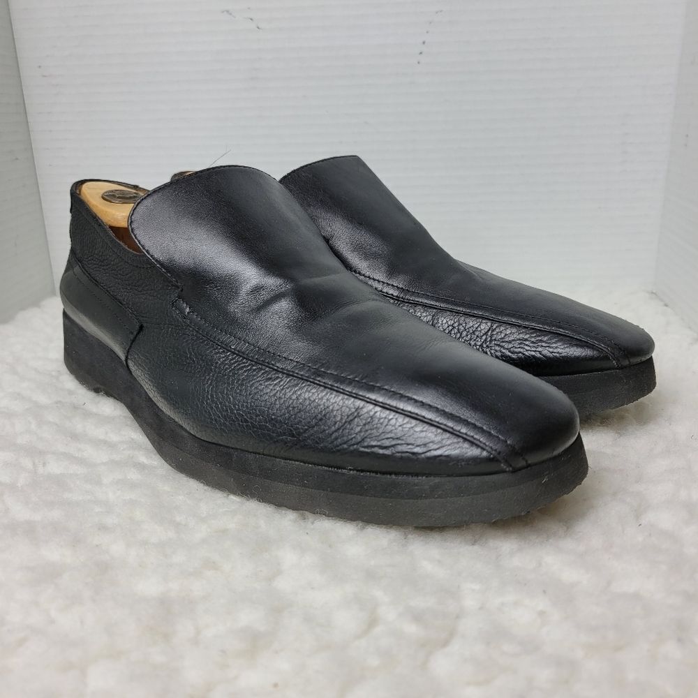 Thierry Rabotin Mens Slip On Loafer Shoes Size 13 Black Leather Comfort Shoes